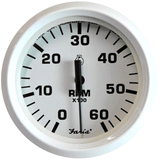 Faria Beede Instruments Faria Dress White 4" Tachometer - 6000 RPM (Gas) (Inboard &amp; I/O) - 33103
