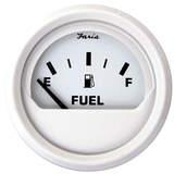 Faria Beede Instruments Faria Dress White 2" Fuel Level Gauge (E-1/2-F) - 13101