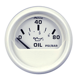 Faria Beede Instruments Faria Dress White 2" Oil Pressure Gauge (80 PSI) - 13102