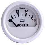 Faria Beede Instruments Faria Dress White 2" Voltmeter (10-16 VDC) - 13120