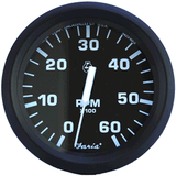 Faria Beede Instruments Faria Euro Black 4" Tachometer - 6,000 RPM (Gas - Inboard & I/O) - 32804