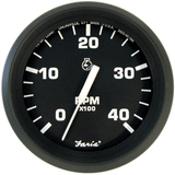 Faria Beede Instruments Faria Euro Black 4" Tachometer - 4000 RPM (Diesel) (Mechanical Takeoff) - 32842