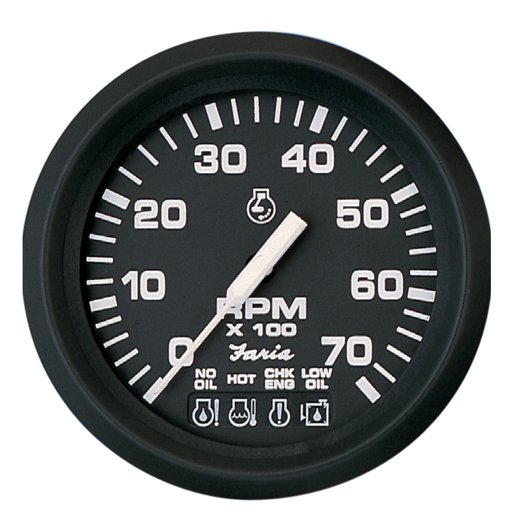 Tacómetro Faria Euro Negro de 4" con Systemcheck 7000 RPM (Gas) para fueraborda Johnson / Evinrude) [32850]