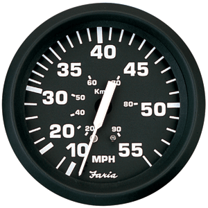 Faria Beede Instruments Faria Euro Black 4" Speedometer - 55MPH (Pitot) - 32810