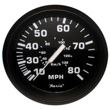 Faria Beede Instruments Faria Euro Black 4" Speedometer - 80MPH (Pitot) - 32812