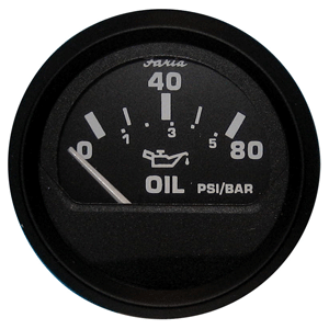 Faria Beede Instruments Faria Euro Black 2" Oil Pressure Gauge (80 PSI) - 12803