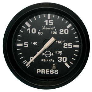 Faria Beede Instruments Faria Euro Black 2" Water Pressure Gauge (30 PSI) - 12810