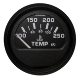 Faria Beede Instruments Faria Euro Black 2" Water Temperature Gauge (100-250°F) - 12812