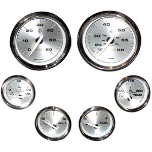 Faria Beede Instruments Faria Kronos Boxed Set of 6 Gauges f/ Inboard Motors - KTF024