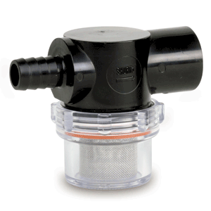 Shurflo by Pentair Twist-On Water Strainer - 1/2" Barb Inlet - Clear Bowl - 255-323