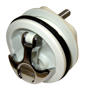 Whitecap T-Handle Latch - Chrome Plated Zamac/White Nylon - No Lock - Freshwater Use Only - S-0230WC