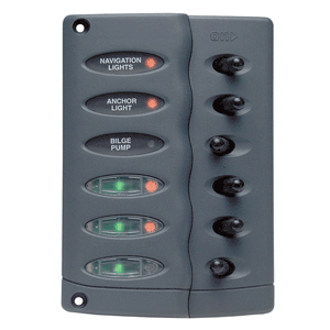 BEP Marine BEP Contour Switch Panel - Waterproof 6 Way w/Fuse Holder - CSP6-F