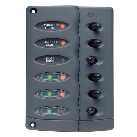 BEP Marine BEP Contour Switch Panel - Waterproof 6 Way w/Fuse Holder - CSP6-F