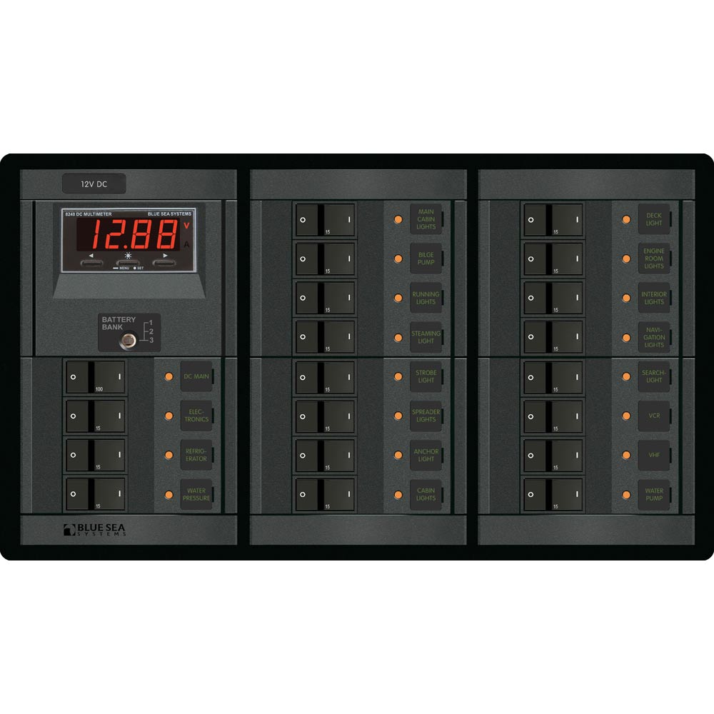 Blue Sea Systems Blue Sea 1221 12V DC Main + 19 Positions w/Digital Meter
