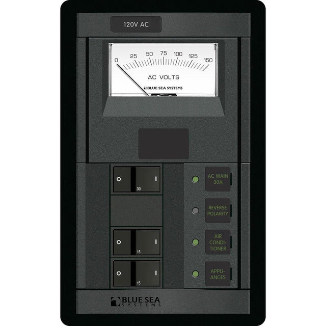 Blue Sea Systems Blue Sea 1206 120V AC Main + 2 Positions w/AC Voltmeter