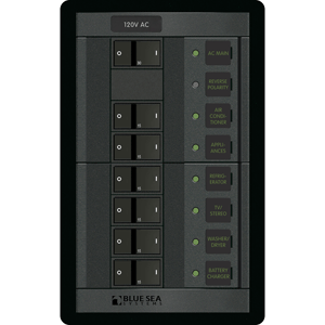 Blue Sea Systems Blue Sea 1202 120V AC Main + 6 Positions - Vertical