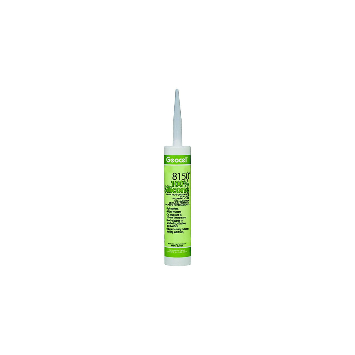 Geocel GC68126 8150® 100% Silicone High Performance Neutral Cure Sealant, 10.3 oz., White - image 1