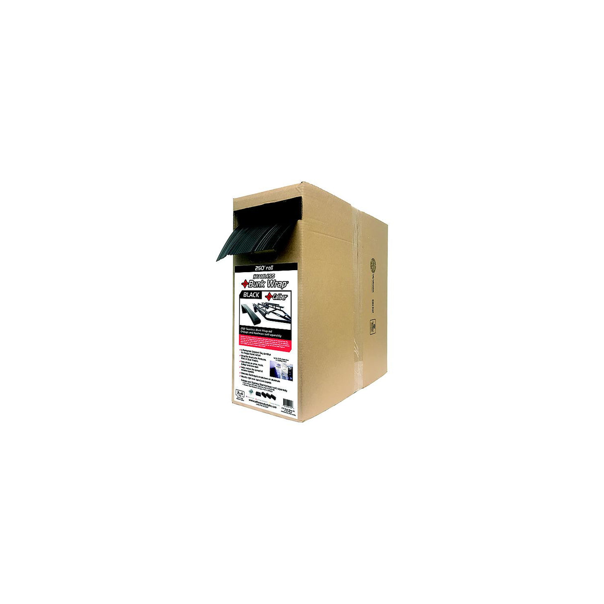 Caliber 23068BK Bunk Wrap 2" x 4" Bunk Wrap, 250' Black - 23068-BK