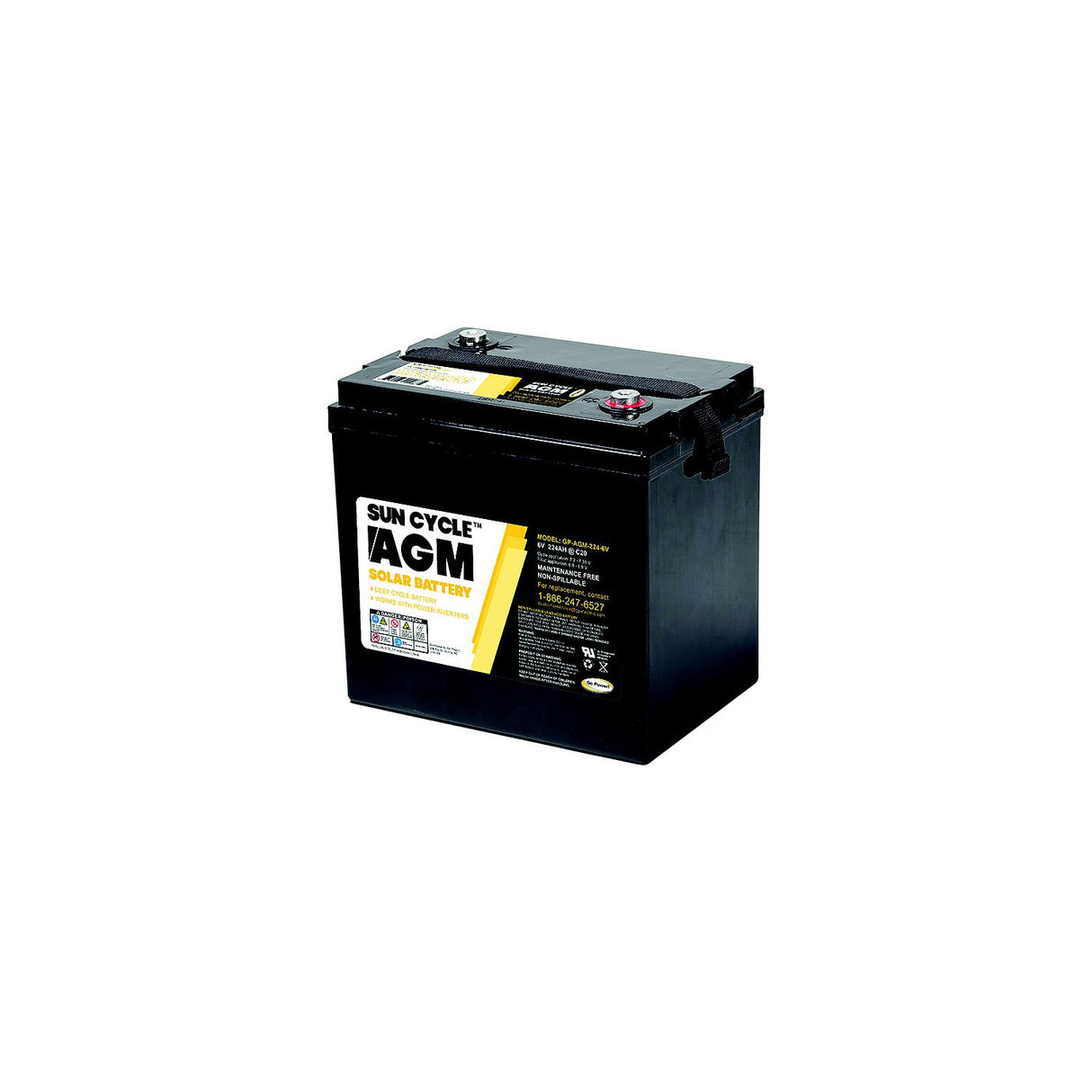 GoPower! Go Power! 77606 Sun Cycle AGM Solar Battery, 6V - 77606