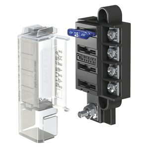 Blue Sea Systems Blue Sea 5045 ST Blade Compact Fuse Blocks - 4 Circuits w/Cover