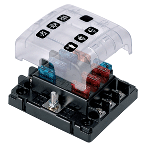 BEP Marine BEP ATC Six Way Fuse Holder & Screw Terminals w/Cover & Link - ATC-6W