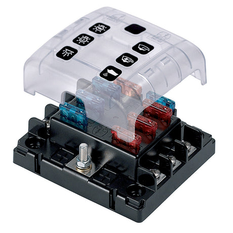 BEP Marine BEP ATC Six Way Fuse Holder Quick Connect w/Cover & Link - ATC-6WQC