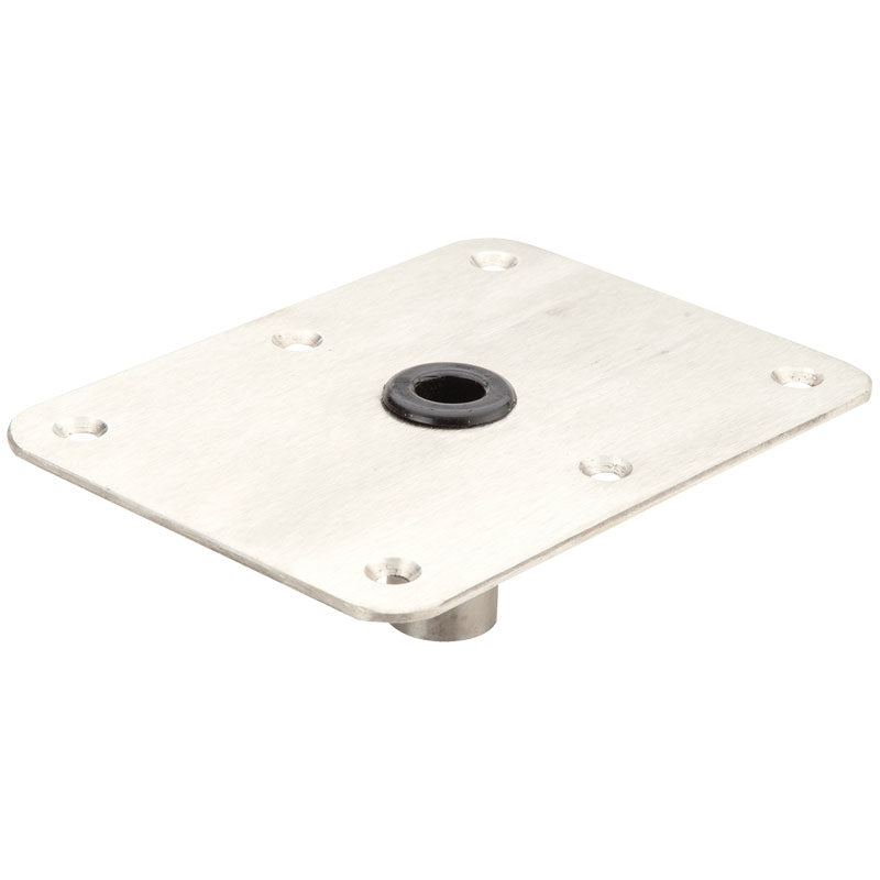 Swivl-Eze Lock’N-Pin 3/4” Pin Base - Stainless Steel Finish (6" x 8", Non-Threaded, Acetal Bushing) - 66839 - image 1