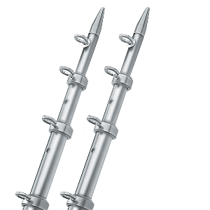 TACO Marine TACO 15' Silver/Silver Outrigger Poles - 1-1/8" Diameter - OT-0442VEL15