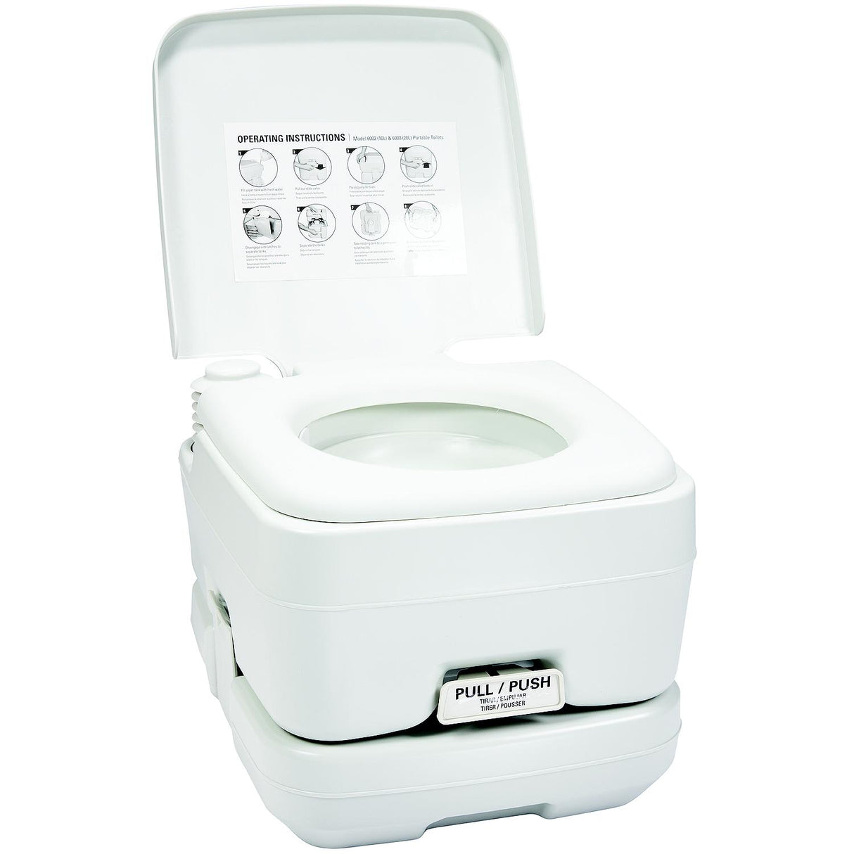 FulTyme RV 6002 Portable Toilet, White, 2.6-Gal. (10 l) - 6002