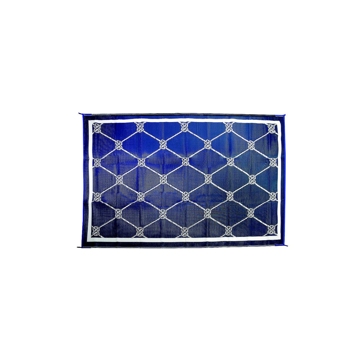 FulTyme RV 6064 Outdoor Patio Mat, Blue/White, 6' x 9' - 6 X 9 BLUE/WHITE