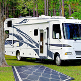 FulTyme RV 6064 Outdoor Patio Mat, Blue/White, 6' x 9' - 6 X 9 BLUE/WHITE - official FulTyme RV product image 9