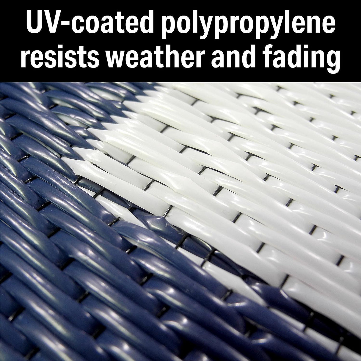 FulTyme RV 6064 Outdoor Patio Mat, Blue/White, 6' x 9' - 6 X 9 BLUE/WHITE - official FulTyme RV product image 8