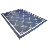 FulTyme RV 6064 Outdoor Patio Mat, Blue/White, 6' x 9' - 6 X 9 BLUE/WHITE - official FulTyme RV product image 3