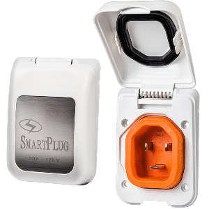 SmartPlug 30 AMP Male Non-Metallic Inlet Cover - White - BM30PW