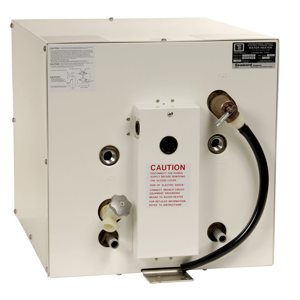 Calentador de agua caliente Whale Seaward de 11 galones con intercambiador de calor frontal - Epoxi blanco - 120 V - 1500 W [F1100W]