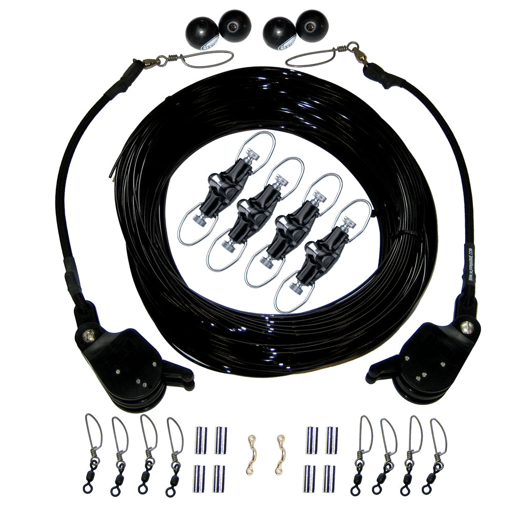 Kit de aparejo doble Rupp con bloqueos y salidas Nok - 260' Mono negro [CA-0175-MO]