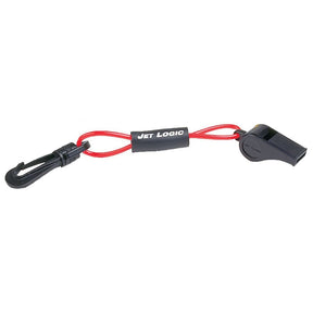 Jet Logic Safety Whistle on Floating Lanyard (Black and Red) - W-2 - image 1