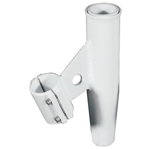 Lee's Tackle Lee's Clamp-On Rod Holder - White Aluminum - Vertical Mount - Fits 1.050 O.D. Pipe - RA5001WH