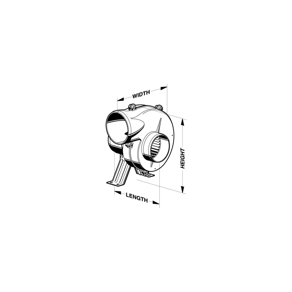 Jabsco 35440-0000 12V Blower Flex Mount & 4" Hose