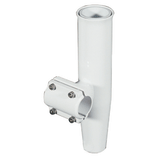 Lee's Tackle Lee's Clamp-On Rod Holder - White Aluminum - Horizontal Mount - Fits 1.050" O.D. Pipe - RA5201WH