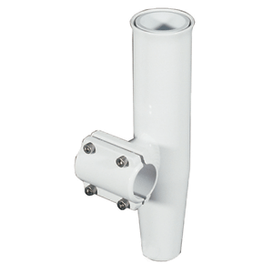 Lee's Tackle Lee's Clamp-On Rod Holder - White Aluminum - Horizontal Mount - Fits 1.315" O.D. Pipe - RA5202WH