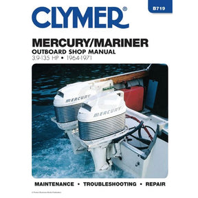Clymer Motor Repair Manual (Mercury/Mariner 3.9-135 HP Outboards, 1964-71) - B719 - image 1