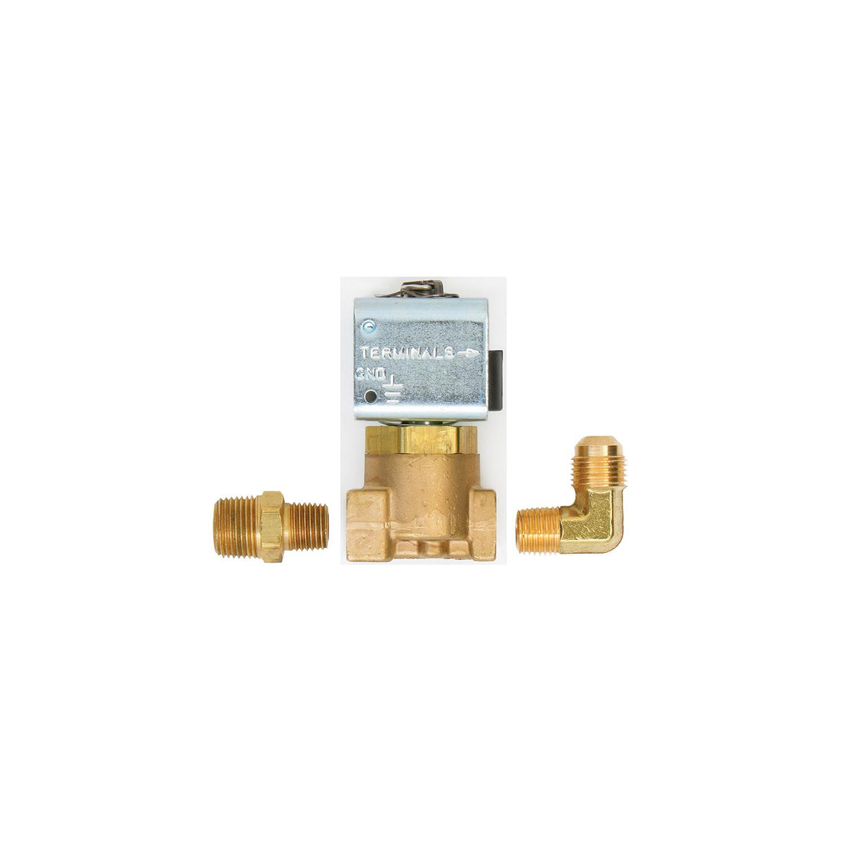 Trident Marine Low-Pressure Brass Solenoid Shut-Off Valve 1/4" Ports 2 Brass Connection Fittings [1300-7708.2-KIT] - official Trident Marine product image 2