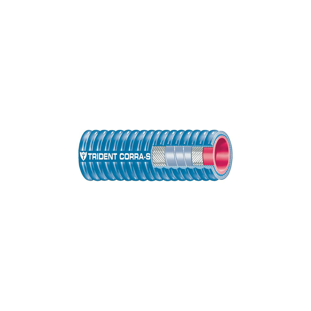 Trident Hose Blue Corrugated Silicone Exhaust Hose, 2" x 12' - 252V2004