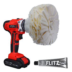 Flitz Buff Ball - Large 5" - White w/1.76oz Tube Flitz Polish - PB 101-50