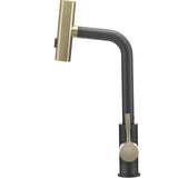 Dura Faucet DFMK511XMBMG Rainfall RV Kitchen Faucet, Matte Black/ Gold - image 1