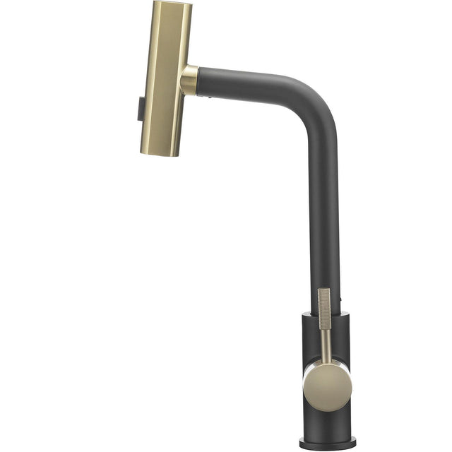 Dura Faucet DFMK511XMBMG Rainfall RV Kitchen Faucet, Matte Black/ Gold - image 1