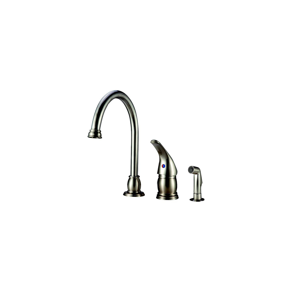 Dura Faucet DFNMK301SN Goose Neck Pedestal Kitchen Faucet, Satin Nickel - image 2