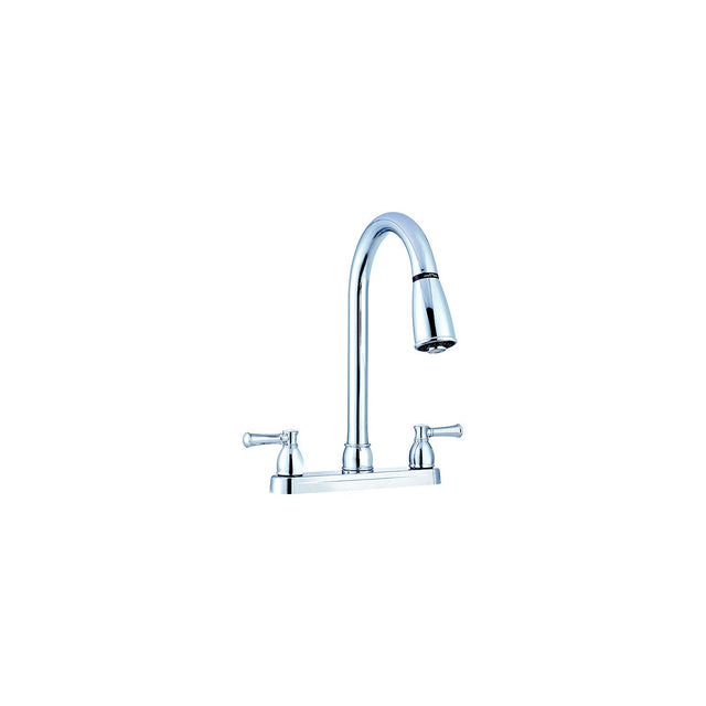 Dura Faucet DFPK350LCP Non-Metallic Dual Lever Pull-Down Kitchen Faucet, Chrome Polished - image 2