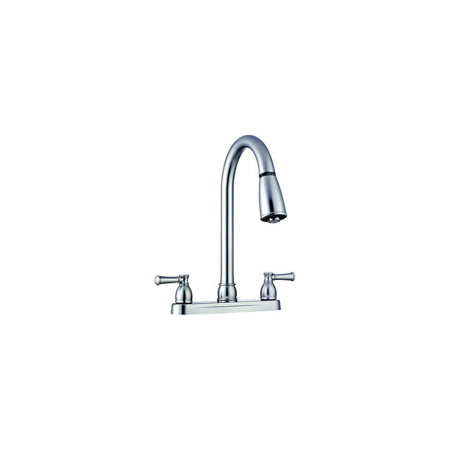 Dura Faucet DFPK350LSN Non-Metallic Dual Lever Pull-Down Kitchen Faucet, Satin Nickel - image 1